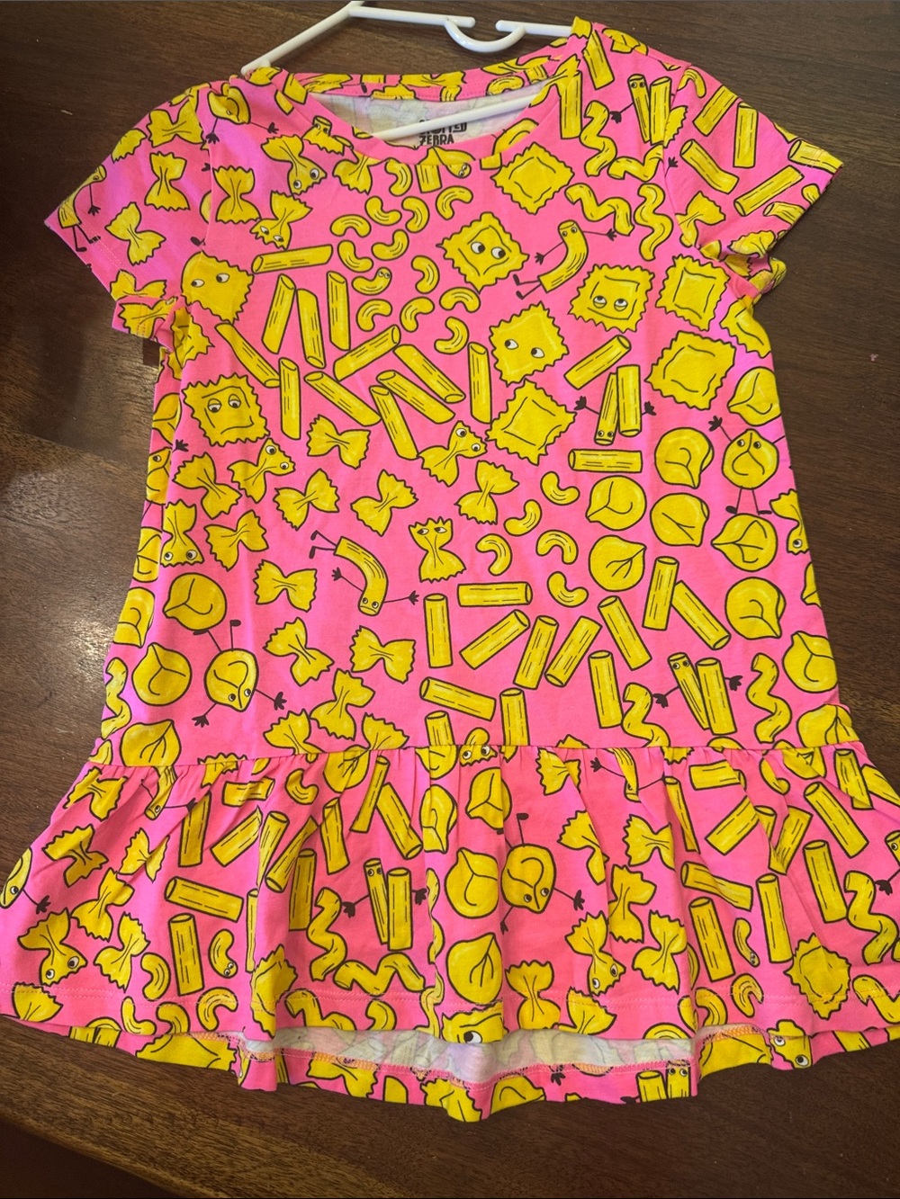 Spotted Zebra Girls' Pink & Yellow Snack Print Casual Dress